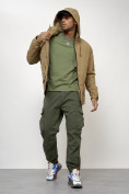 Купить Куртка молодежная мужская весенняя с капюшоном горчичного цвета 7322G, фото 7