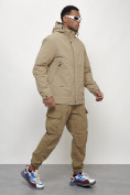 Купить Куртка молодежная мужская весенняя с капюшоном бежевого цвета 7323B, фото 3
