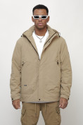 Купить Куртка молодежная мужская весенняя с капюшоном бежевого цвета 7323B, фото 7