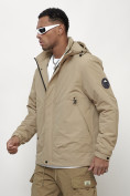 Купить Куртка молодежная мужская весенняя с капюшоном бежевого цвета 7323B, фото 8
