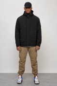 Купить Куртка молодежная мужская весенняя с капюшоном черного цвета 7323Ch, фото 10