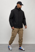 Купить Куртка молодежная мужская весенняя с капюшоном черного цвета 7323Ch, фото 12