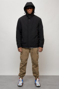 Купить Куртка молодежная мужская весенняя с капюшоном черного цвета 7323Ch, фото 14