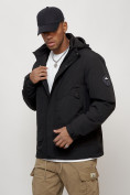 Купить Куртка молодежная мужская весенняя с капюшоном черного цвета 7323Ch, фото 2