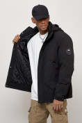 Купить Куртка молодежная мужская весенняя с капюшоном черного цвета 7323Ch, фото 4