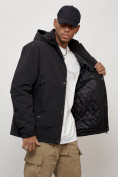 Купить Куртка молодежная мужская весенняя с капюшоном черного цвета 7323Ch, фото 5