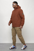Купить Куртка молодежная мужская весенняя с капюшоном коричневого цвета 7323K, фото 12
