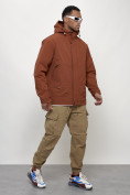 Купить Куртка молодежная мужская весенняя с капюшоном коричневого цвета 7323K, фото 13