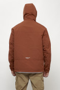 Купить Куртка молодежная мужская весенняя с капюшоном коричневого цвета 7323K, фото 16