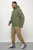 Купить Куртка молодежная мужская весенняя с капюшоном цвета хаки 7323Kh, фото 11
