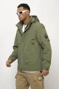 Купить Куртка молодежная мужская весенняя с капюшоном цвета хаки 7323Kh, фото 2
