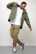 Купить Куртка молодежная мужская весенняя с капюшоном цвета хаки 7323Kh, фото 7