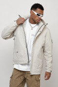 Купить Куртка молодежная мужская весенняя с капюшоном светло-серого цвета 7323SS, фото 10