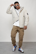 Купить Куртка молодежная мужская весенняя с капюшоном светло-серого цвета 7323SS, фото 13