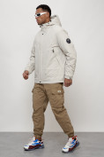 Купить Куртка молодежная мужская весенняя с капюшоном светло-серого цвета 7323SS, фото 2