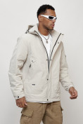 Купить Куртка молодежная мужская весенняя с капюшоном светло-серого цвета 7323SS, фото 7