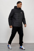 Купить Куртка спортивная великан мужская с капюшоном черного цвета 7328Ch, фото 3