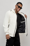 Купить Куртка спортивная мужская весенняя с капюшоном белого цвета 7335Bl, фото 10