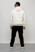 Купить Куртка спортивная мужская весенняя с капюшоном белого цвета 7335Bl, фото 4