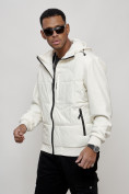 Купить Куртка спортивная мужская весенняя с капюшоном белого цвета 7335Bl, фото 7