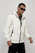 Купить Куртка спортивная мужская весенняя с капюшоном белого цвета 7335Bl, фото 8