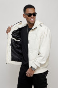 Купить Куртка спортивная мужская весенняя с капюшоном белого цвета 7335Bl, фото 9