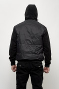Купить Куртка спортивная мужская весенняя с капюшоном черного цвета 7335Ch, фото 10