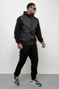 Купить Куртка спортивная мужская весенняя с капюшоном черного цвета 7335Ch, фото 13