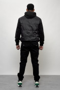 Купить Куртка спортивная мужская весенняя с капюшоном черного цвета 7335Ch, фото 14