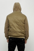 Купить Куртка спортивная мужская весенняя с капюшоном горчичного цвета 7335G, фото 7