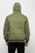 Купить Куртка спортивная мужская весенняя с капюшоном зеленого цвета 7335Z, фото 4