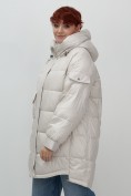 Купить Куртка зимняя женская с капюшоном модная бежевого цвета 7341B, фото 18