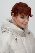 Купить Куртка зимняя женская с капюшоном модная бежевого цвета 7341B, фото 19