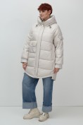 Купить Куртка зимняя женская с капюшоном модная бежевого цвета 7341B, фото 11