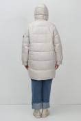 Купить Куртка зимняя женская с капюшоном модная бежевого цвета 7341B, фото 13