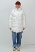Купить Куртка зимняя женская с капюшоном модная белого цвета 7341Bl, фото 19