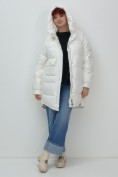 Купить Куртка зимняя женская с капюшоном модная белого цвета 7341Bl, фото 24