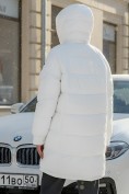 Купить Куртка зимняя женская с капюшоном модная белого цвета 7341Bl, фото 2