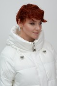 Купить Куртка зимняя женская с капюшоном модная белого цвета 7341Bl, фото 12