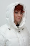 Купить Куртка зимняя женская с капюшоном модная белого цвета 7341Bl, фото 16
