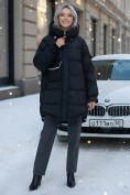 Купить Куртка зимняя женская с капюшоном модная черного цвета 7341Ch, фото 4
