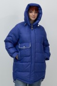 Купить Куртка зимняя женская с капюшоном модная синего цвета 7341S, фото 20