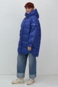 Купить Куртка зимняя женская с капюшоном модная синего цвета 7341S, фото 11