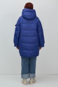 Купить Куртка зимняя женская с капюшоном модная синего цвета 7341S, фото 12