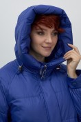 Купить Куртка зимняя женская с капюшоном модная синего цвета 7341S, фото 17