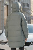 Купить Куртка зимняя женская с капюшоном модная зеленого цвета 7341Z, фото 3