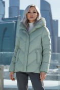 Купить Куртка зимняя женская из овчина стильная и модная салатового цвета 7348Sl