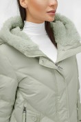 Купить Куртка зимняя женская из овчина стильная и модная салатового цвета 7348Sl, фото 7