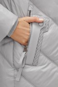 Купить Куртка зимняя женская из овчина стильная и модная серого цвета 7348Sr, фото 18