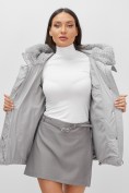 Купить Куртка зимняя женская из овчина стильная и модная серого цвета 7348Sr, фото 21